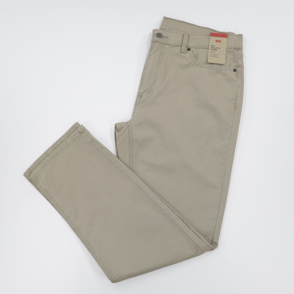 Levi's 541 Men's Athletic Tapered Jeans Stretch Lightweight Denim Beige W37‎ L34